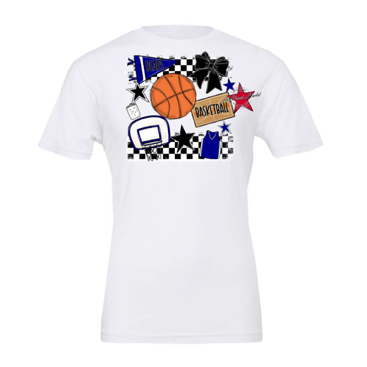 Bears Basketball Checkers Design-Blue