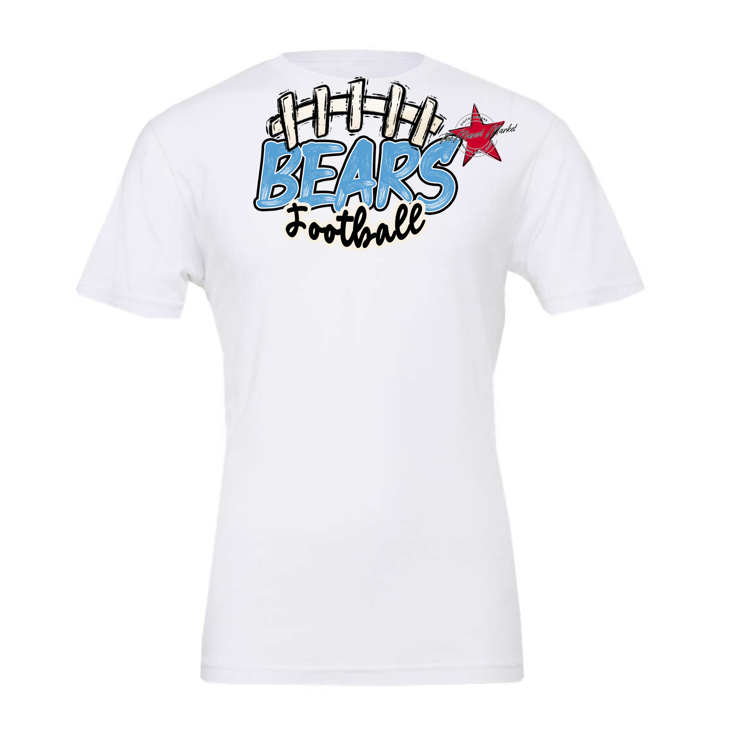 Bears Scratchy Varsity Football Design-Carolina Blue