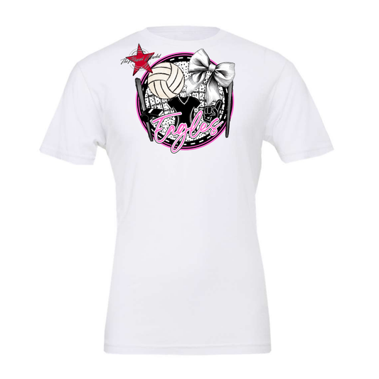 Eagles Circle Volleyball Design-Baby Pink