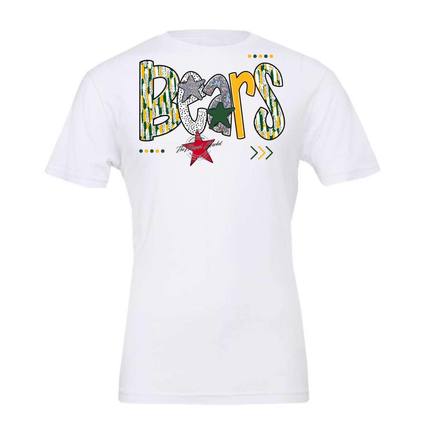 Bears Brushstroke Alpha Design-Green-Yellow