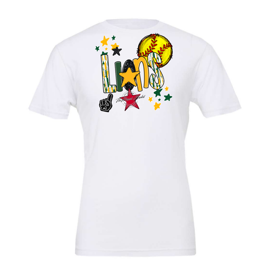 Lions Softball Scrape-Green-Yellow