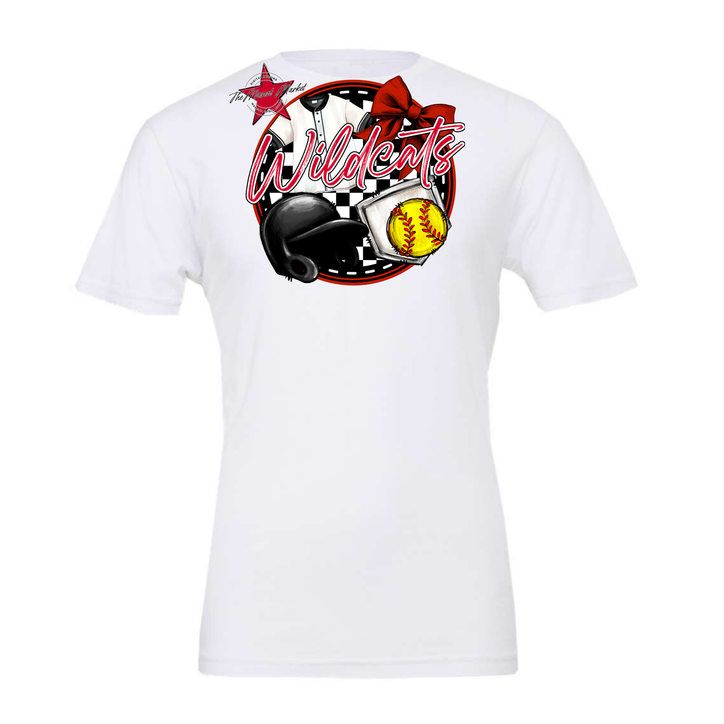 Wildcats Circle Softball Design-Red