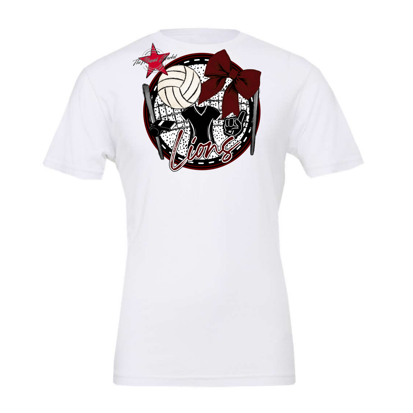 Lions Circle Volleyball Design-Maroon