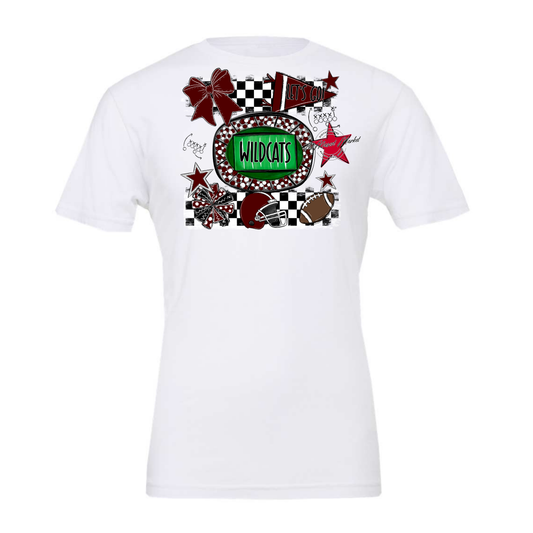 Wildcats Checkers Spirit Design-Maroon