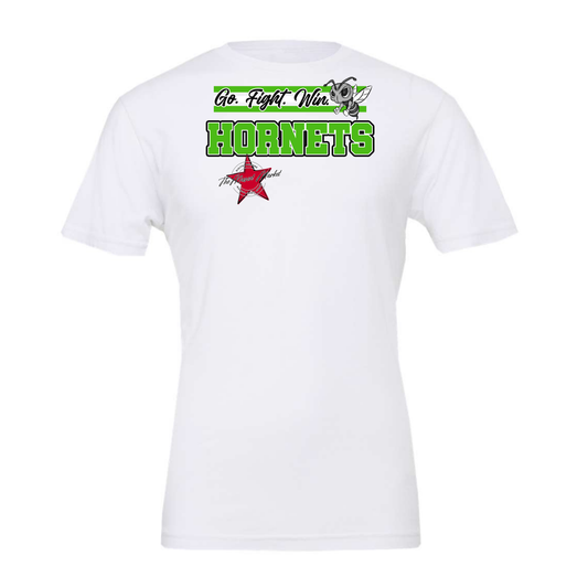 Hornets Go Fight Win Mascot Lines-Bright Green