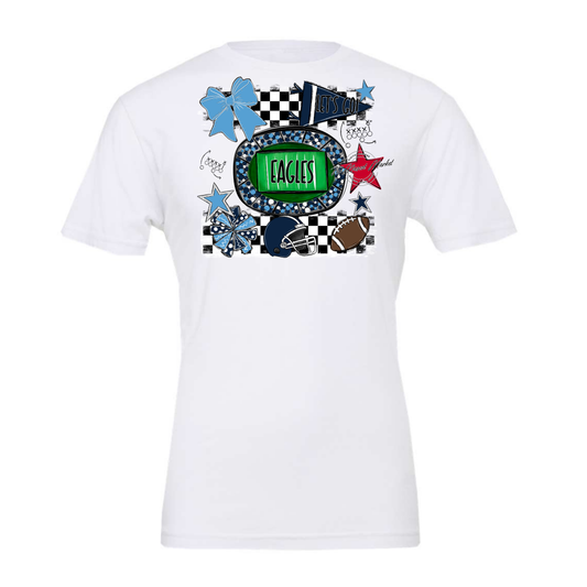 Eagles Checkers Spirit Design-Navy-Carolina Blue