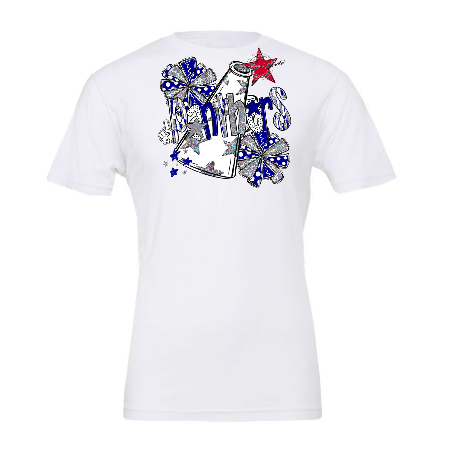 Panthers Cheer Megaphone Scrape-Blue