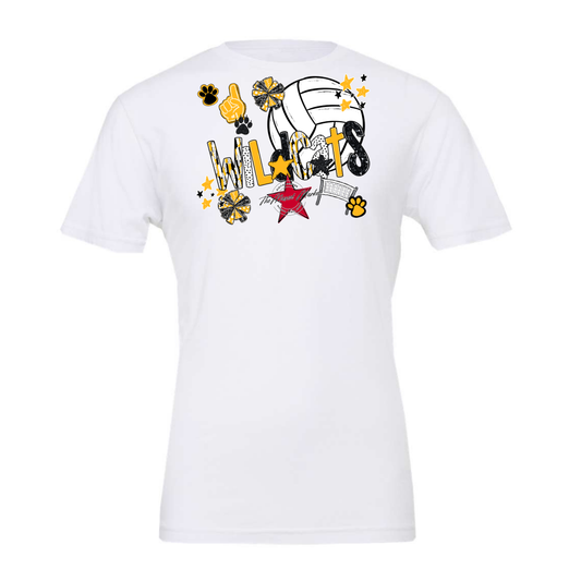 Wildcats Volleyball Scrape-Yellow