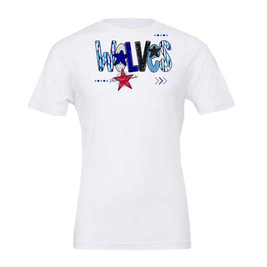 Wolves Brushstroke Alpha w Arrows-Blue-Carolina Blue