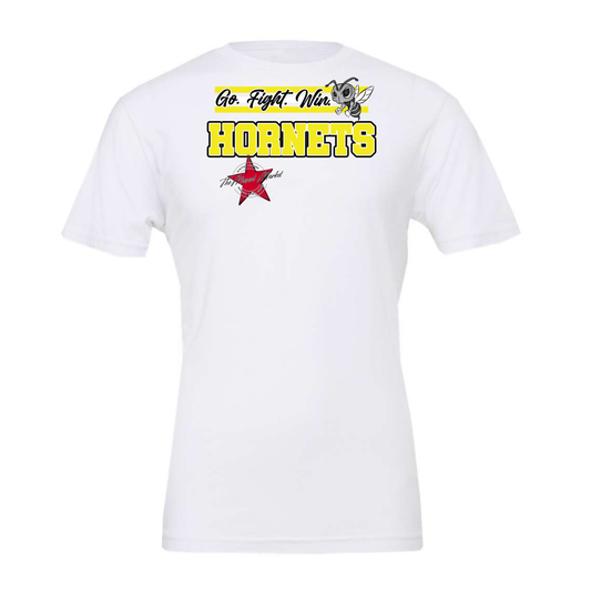 Hornets Go Fight Win Mascot Lines-Bright Yellow