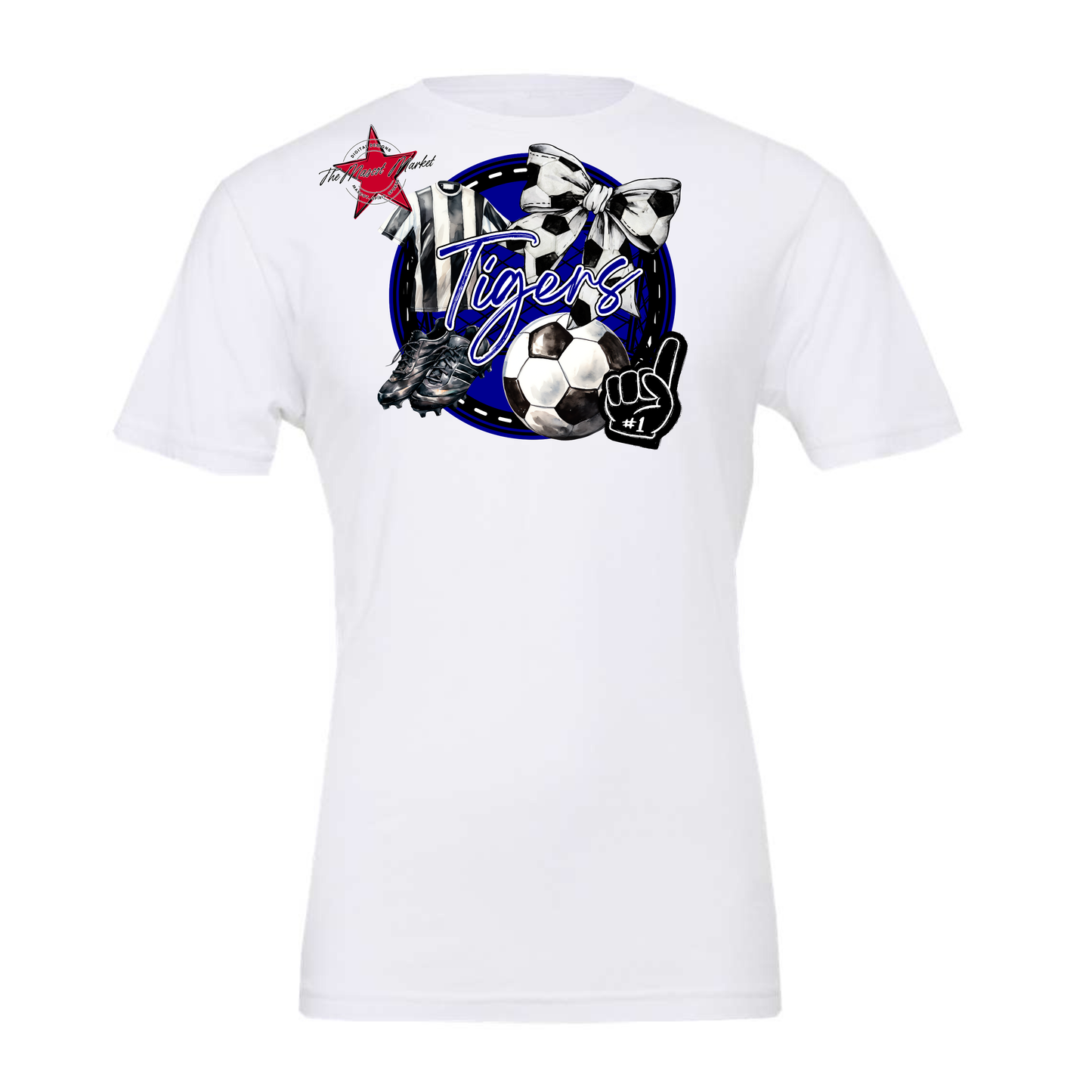 Tigers Circle Soccer Design-Blue