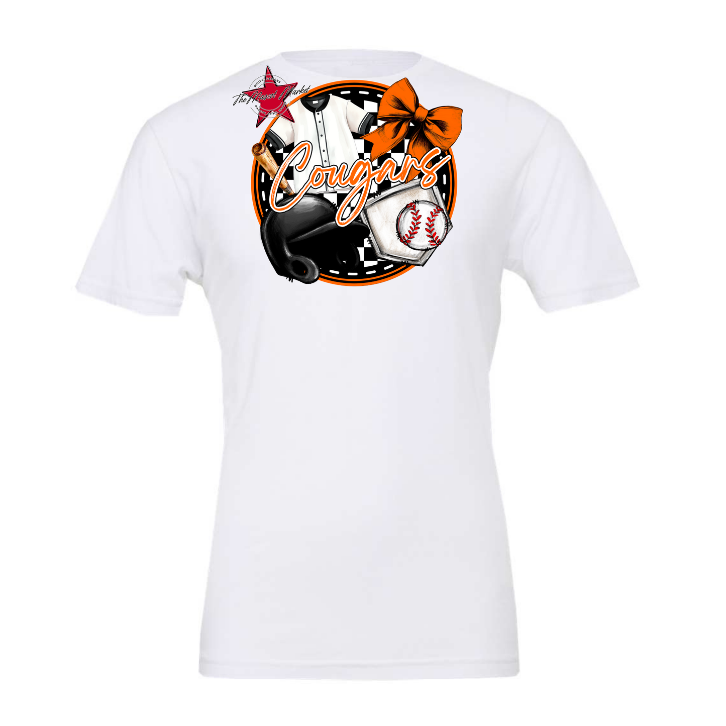 Cougars Circle Baseball Design-Orange