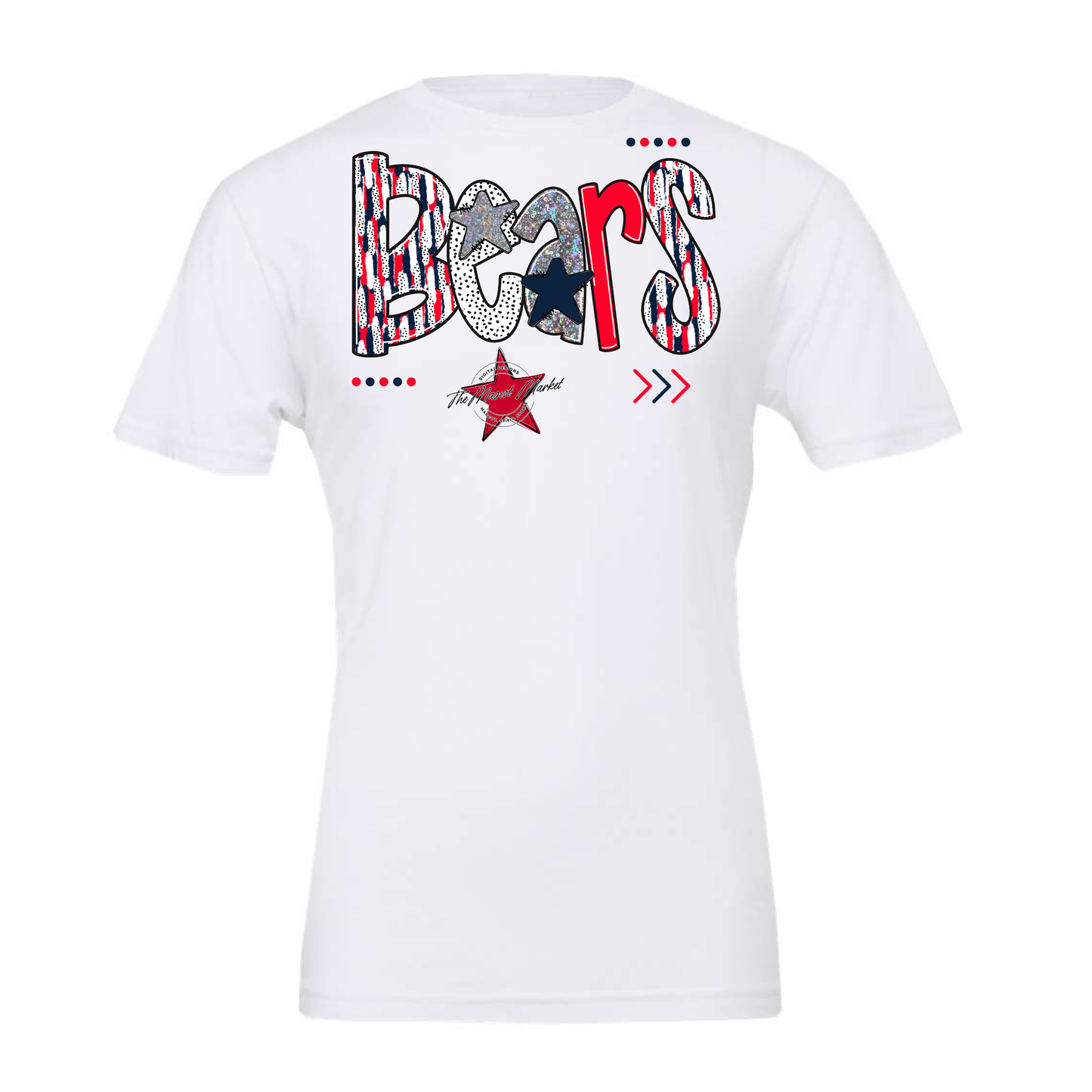 Bears Brushstroke Alpha Design-Navy-Red