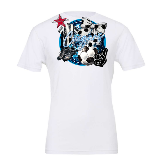 Cougars Circle Soccer Design-Navy-Carolina Blue