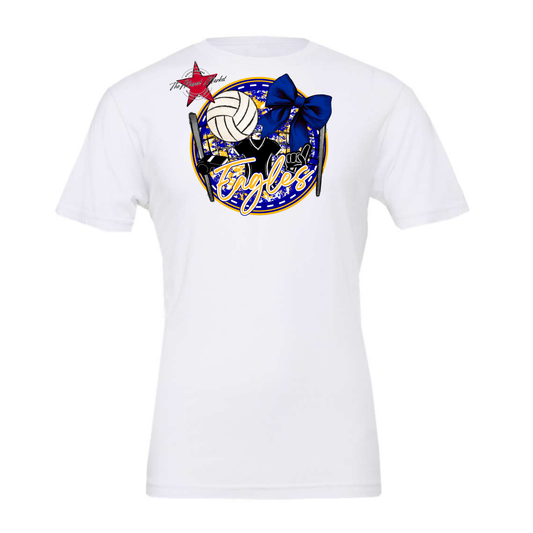 Eagles Circle Volleyball Design-Blue-Yellow