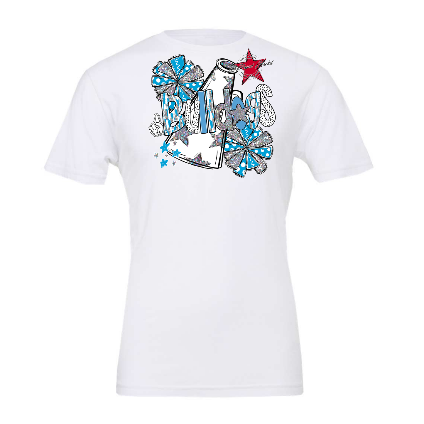 Bulldogs Cheer Megaphone Scrape-Carolina Blue