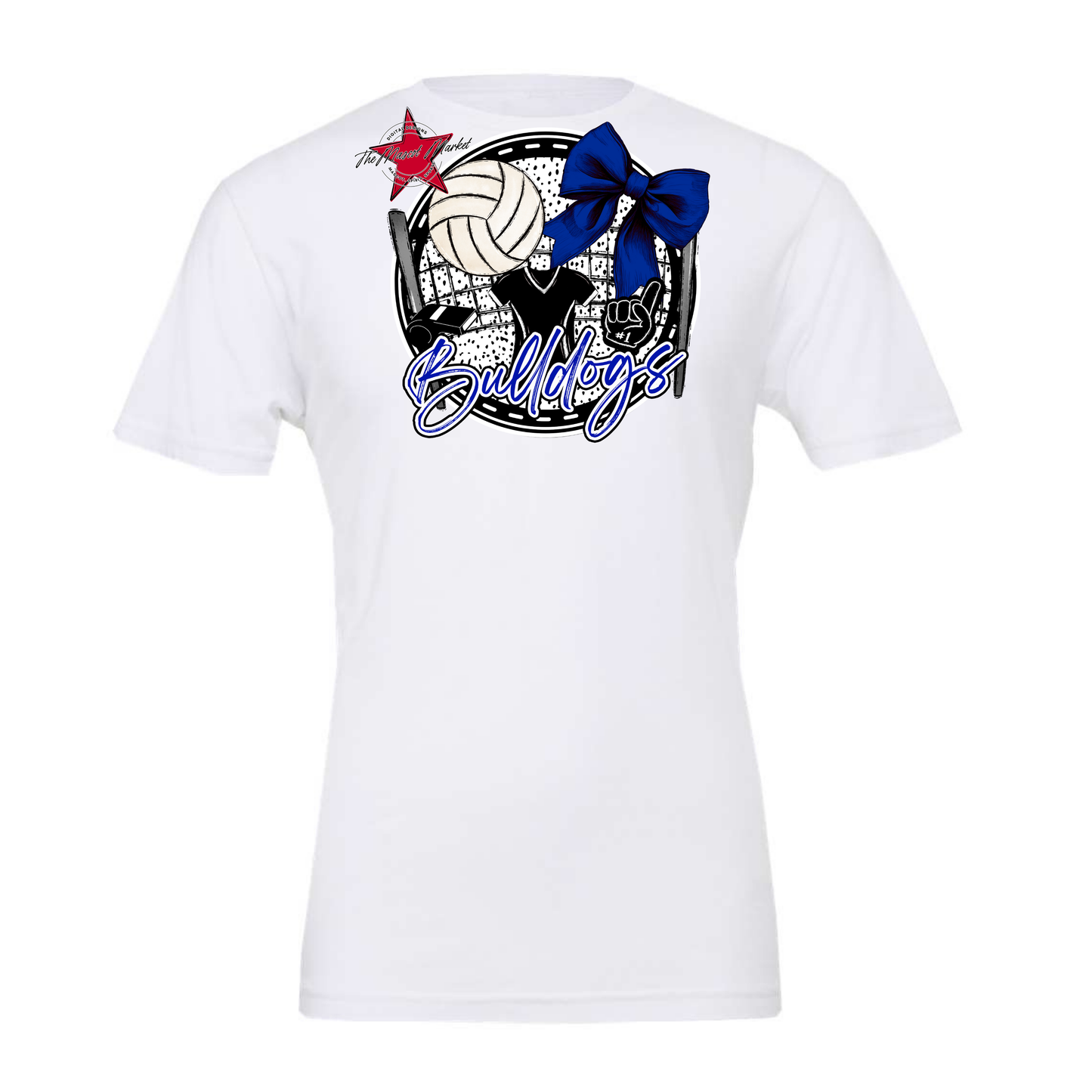 Bulldogs Circle Volleyball Design-Blue