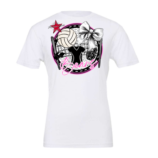 Bears Circle Volleyball Design-Baby Pink