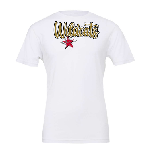 Wildcats Faux Chenille Patch-Gold