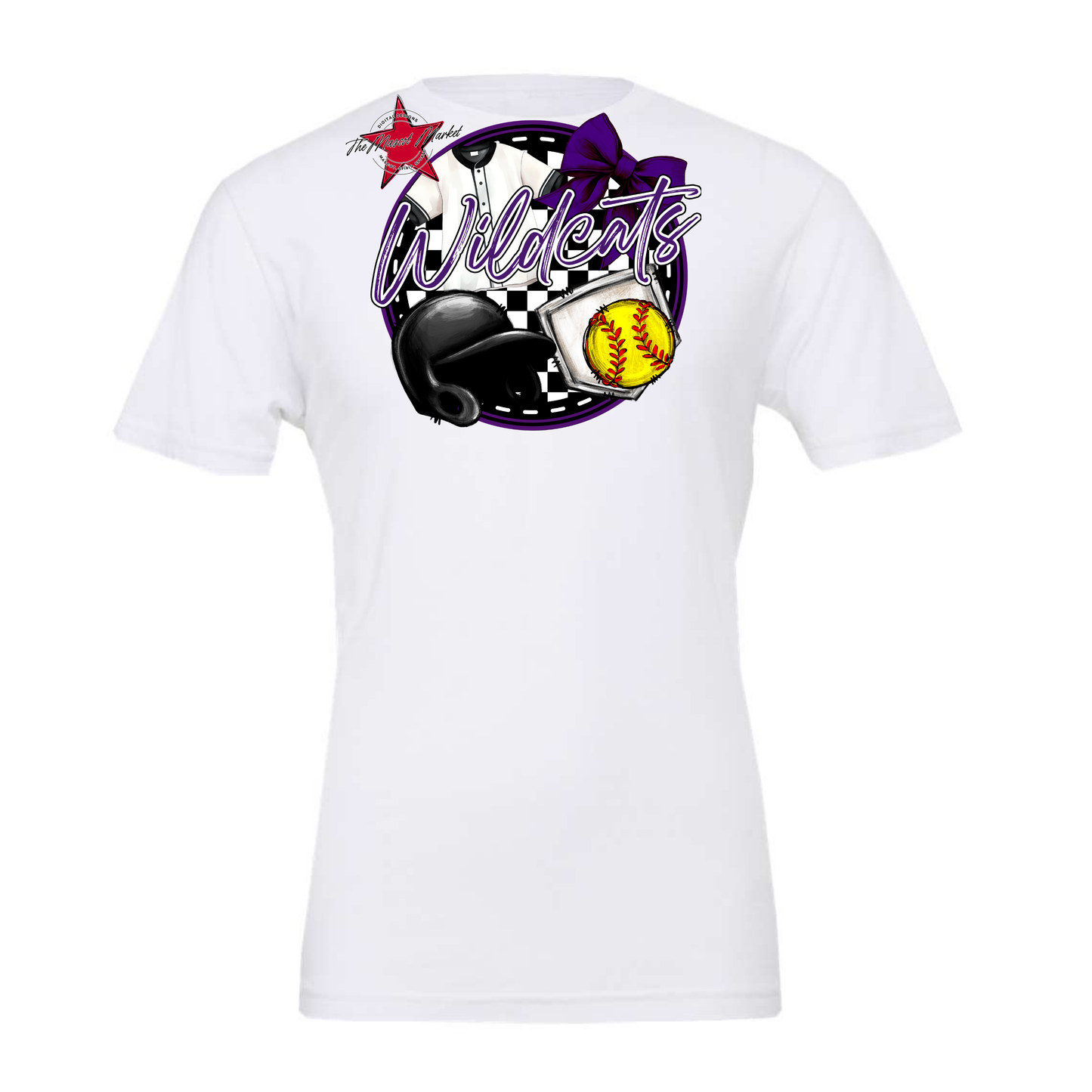 Wildcats Circle Softball Design-Purple