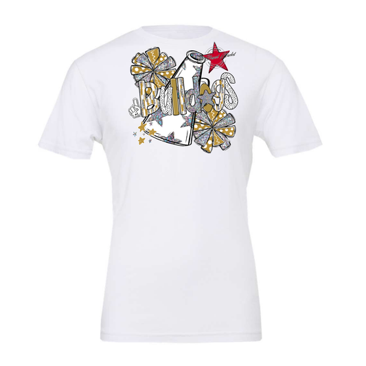 Bulldogs Cheer Megaphone Scrape-Gold