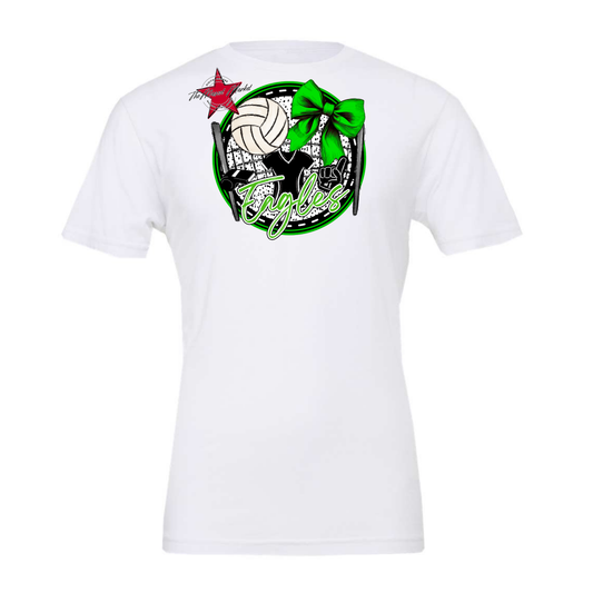 Eagles Circle Volleyball Design-Bright Green