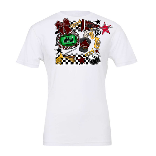 Bulldogs Checkers Band Spirit Design-Maroon