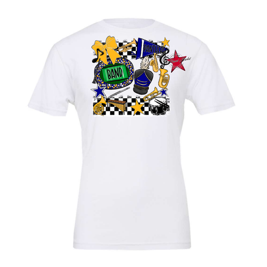 Panthers Checkers Band Spirit Design-Blue-Yellow