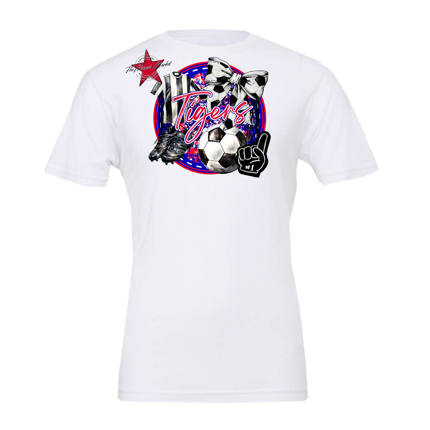 Tigers Circle Soccer Design-Blue-Red