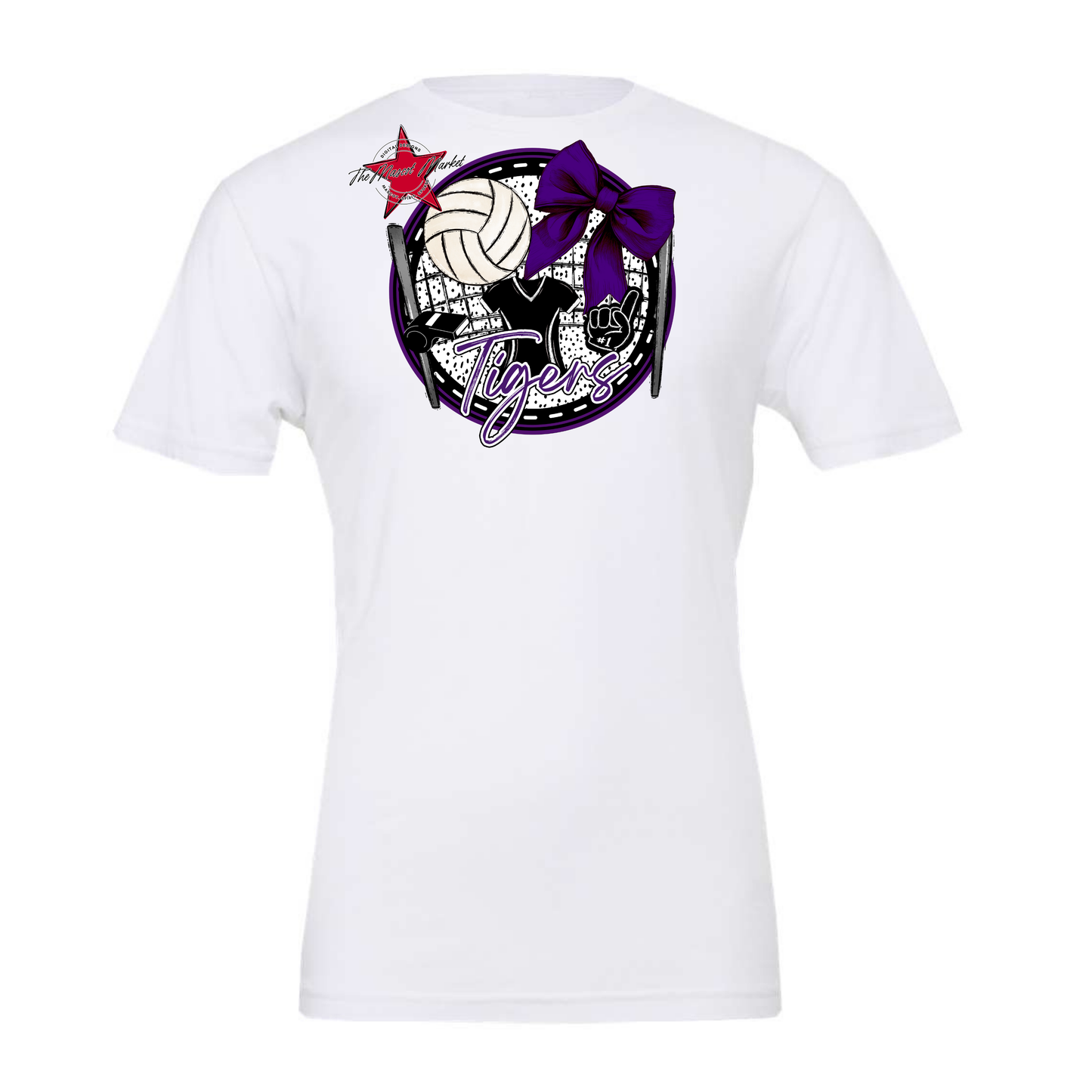 Tigers Circle Volleyball Design-Purple
