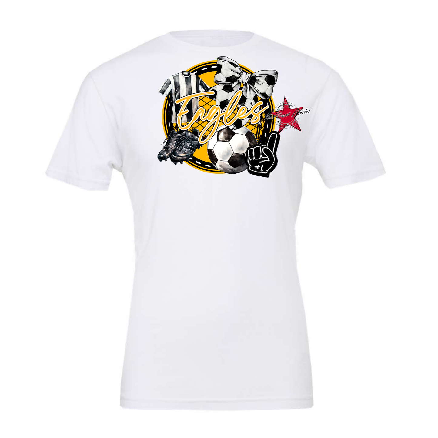 Eagles Circle Soccer Design-Yellow