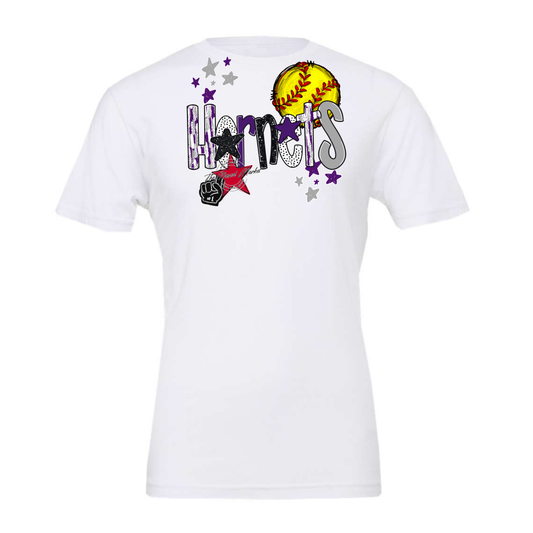 Hornets Softball Scrape-Purple-Grey