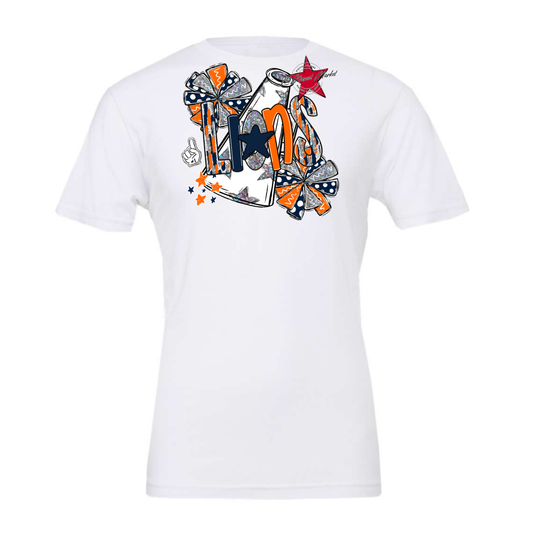 Lions Cheer Megaphone Scrape-Navy-Orange