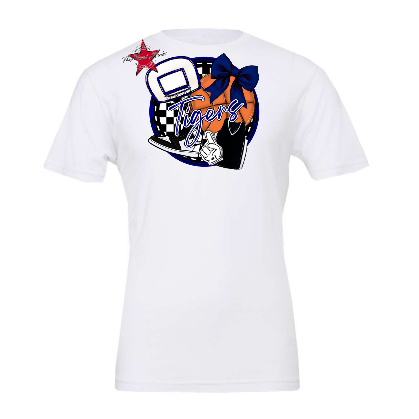 Tigers Circle Basketball Design-Blue