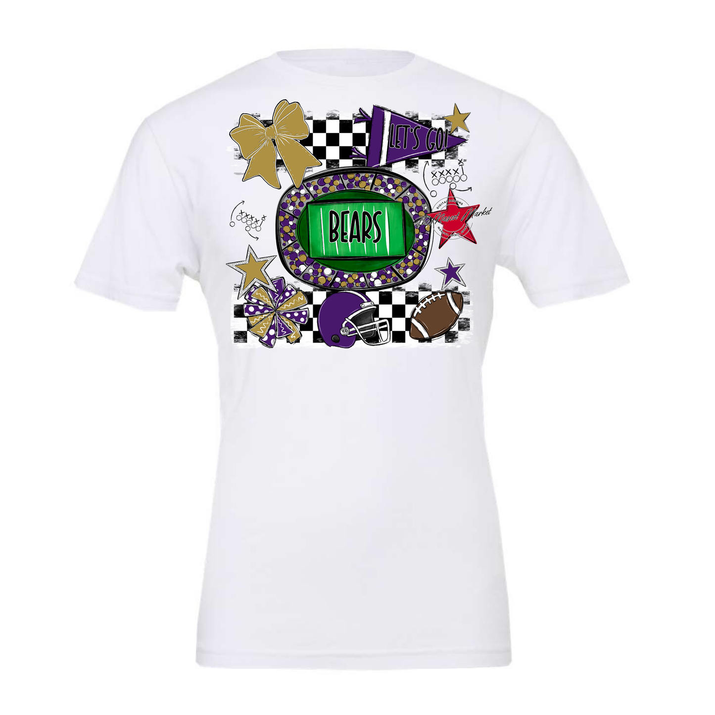 Bears Checker Spirit Design-Purple-Gold