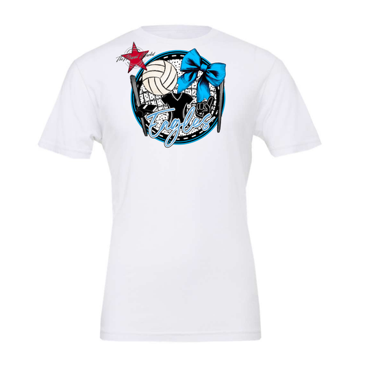 Eagles Circle Volleyball Design-Carolina Blue