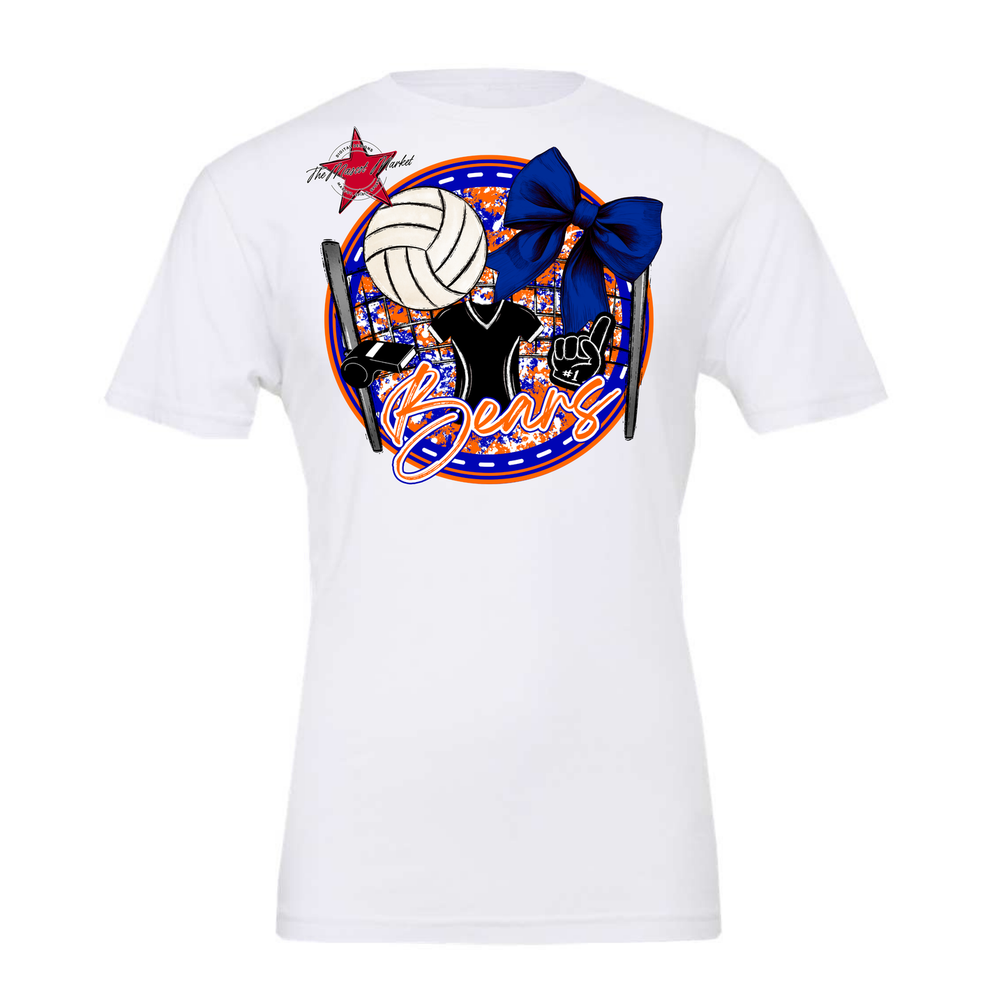 Bears Circle Volleyball Design-Blue-Orange