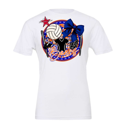 Bears Circle Volleyball Design-Blue-Orange