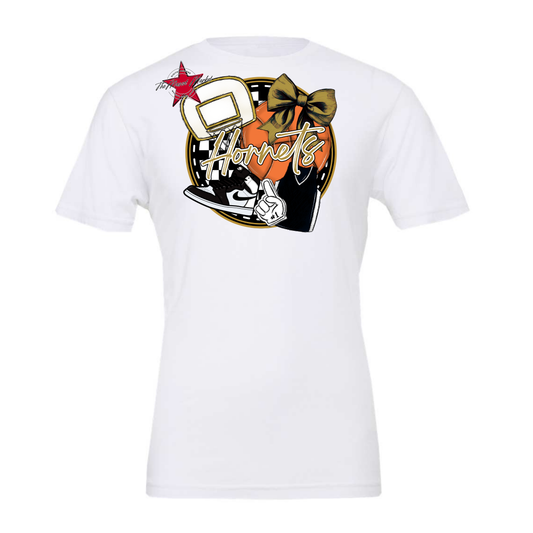 Hornets Circle Basketball Design-Gold