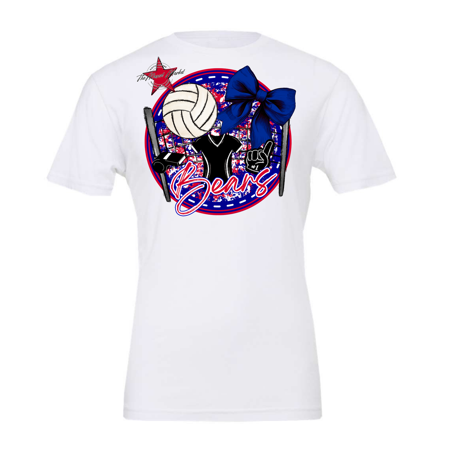 Bears Circle Volleyball Design-Blue-Red