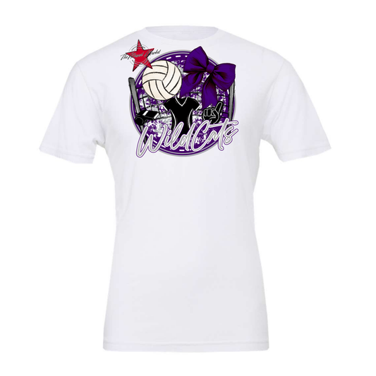 Wildcats Circle Volleyball Design-Purple-Grey