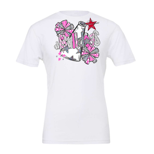 Bulldogs Cheer Megaphone Scrape-Baby Pink