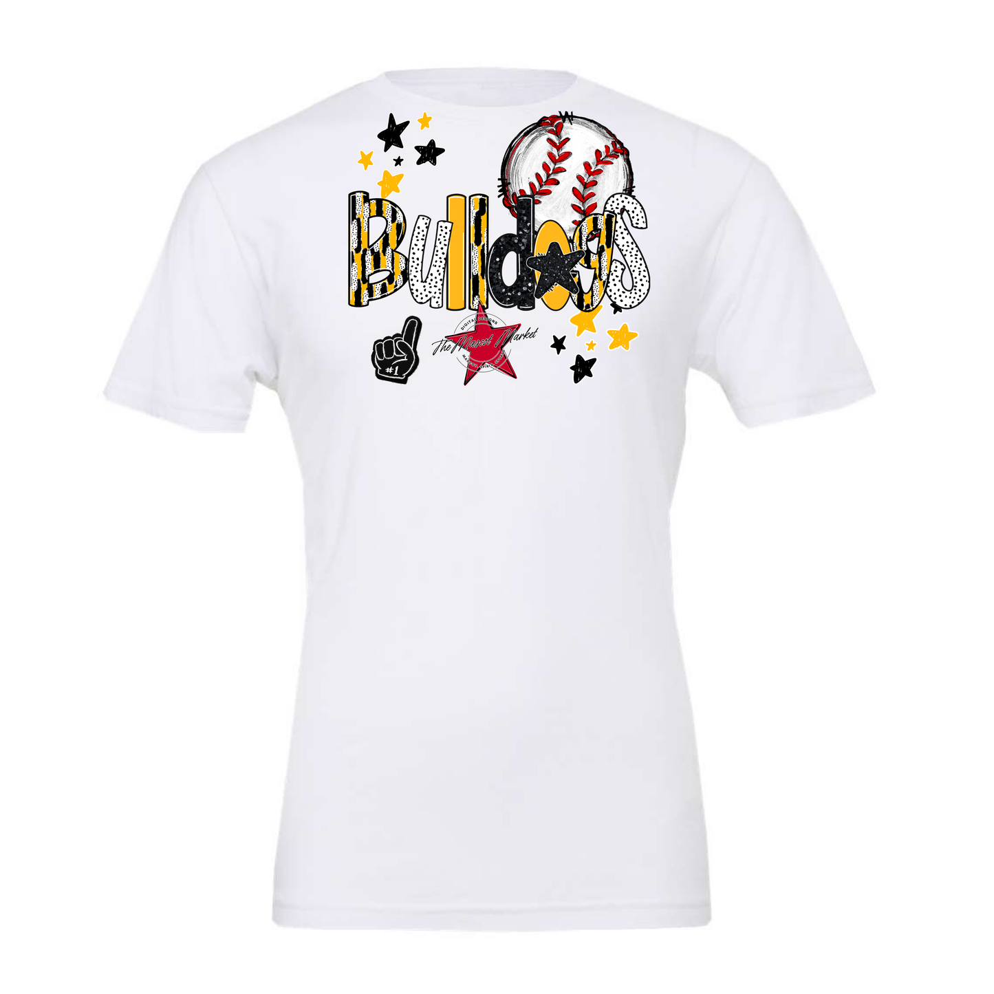 Bulldogs Baseball Scrape-Yellow