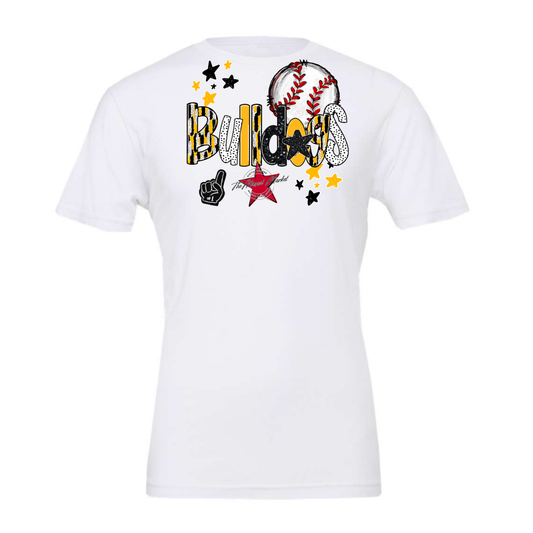 Bulldogs Baseball Scrape-Yellow