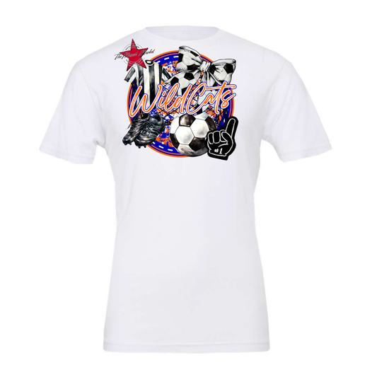 Wildcats Circle Soccer Design-Blue-Orange