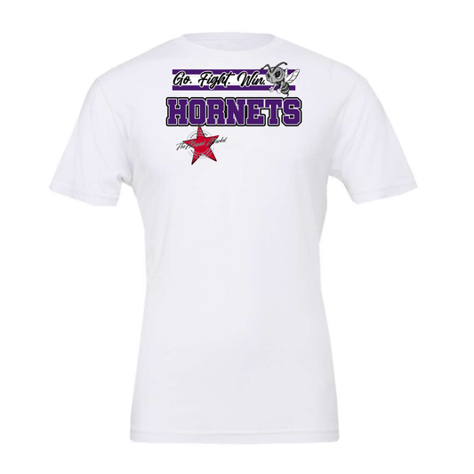Hornets Go Fight Win Mascot Lines-Purple