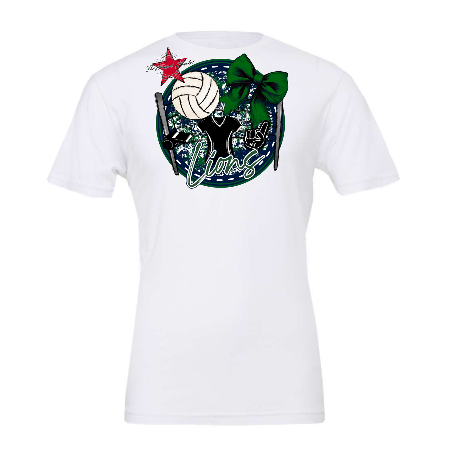 Lions Circle Volleyball Design-Navy-Green