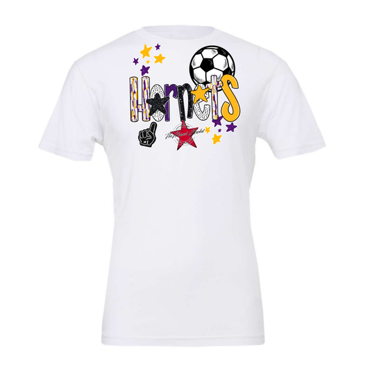 Hornets Soccer Scrape-Purple-Yellow