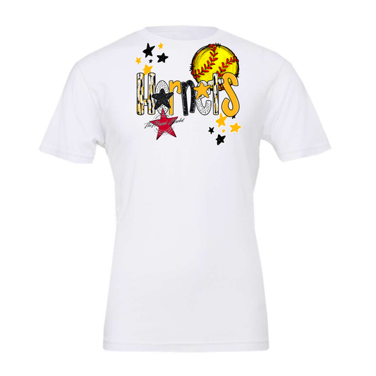 Hornets Softball Scrape-Yellow