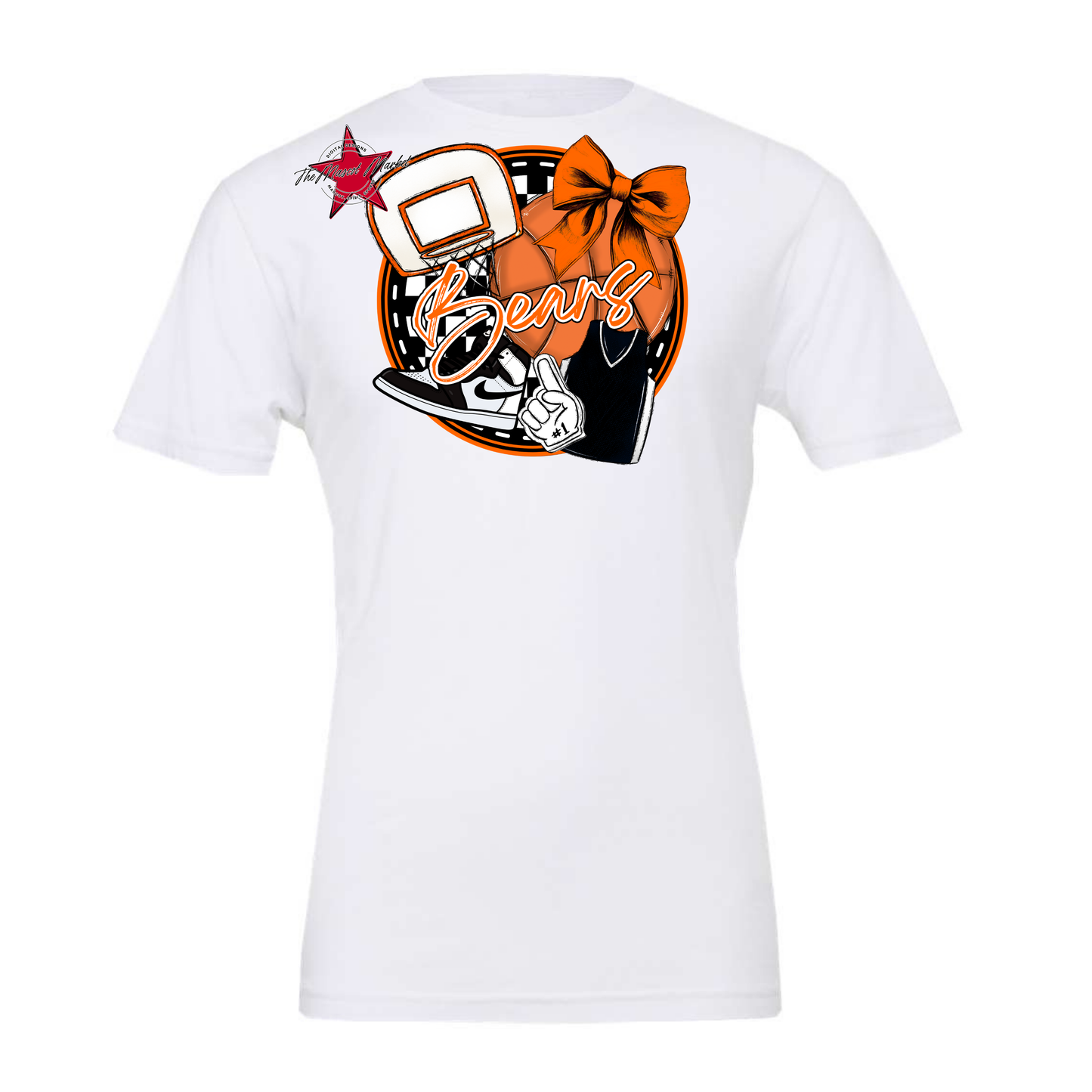 Bears Circle Basketball Design-Orange